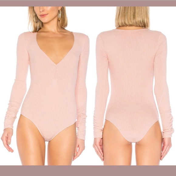 Free People Tops - NWT $40 FREE PEOPLE‎ [ Large ] Cozy Up With Me Ribbed Bodysuit In Pink Salt